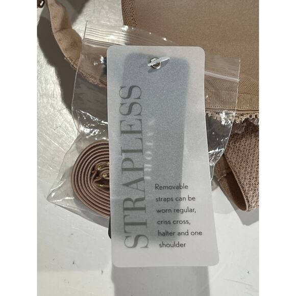 Natori Feathers Convertible Bra Size 32C Style 731023 Color Cafe No Slip Lace - Picture 5 of 8